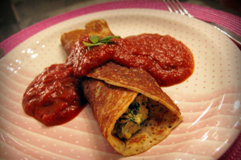 Cuire des crêpes au "ricotta" de noix de cajou